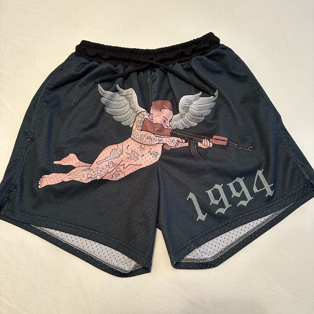 Black Graphic Men's Shorts